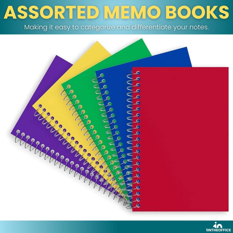 1InTheOffice Notepads 4x6 College Ruled, Assorted colors, 50 sheets/pad, 5 pack - Image 4